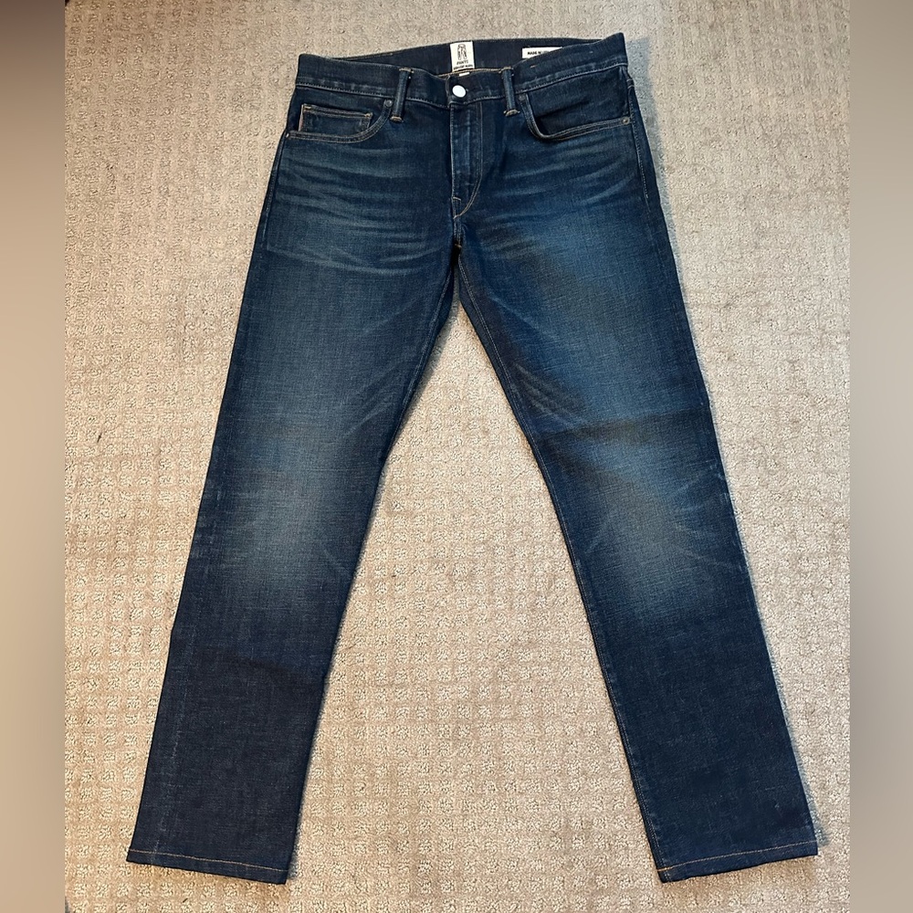 EUC Hiroshi Kato Pen Slim Stretch Selvedge 14oz Jett Dark Wash Denim Jeans sz 31
